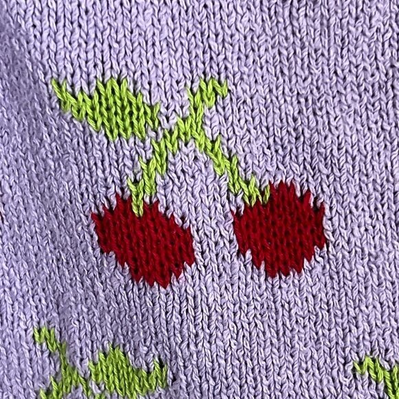 zara purple knit cherry crop top - Picture 5 of 6